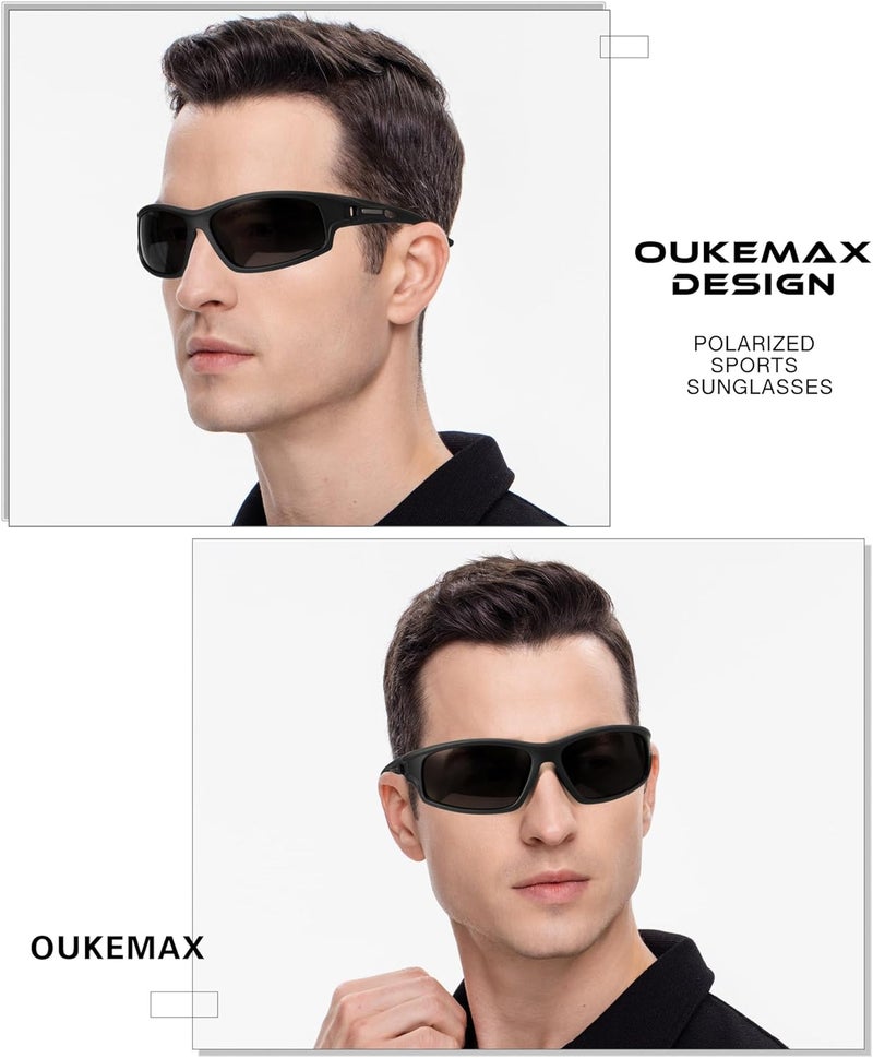 OUKEMAX Polarized Sunglasses Men, Sports Sun Glasses Womens UV400 Protection for Fishing Running Driving - Image 2